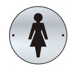 Satin Aluminium Round Ladies Door Sign Disc - 3"