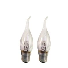 Landlite 42w Halosaver Flame Tipped Clear Candle BC/ B22 Lightbulb - Pack of 2