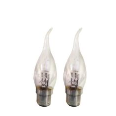 Landlite 42w Halosaver Flame Tipped Clear Candle BC/ B22 Lightbulb - Pack of 2