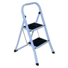 2 Step Foldable Stool / Ladder With Black Anti-Slip Steps
