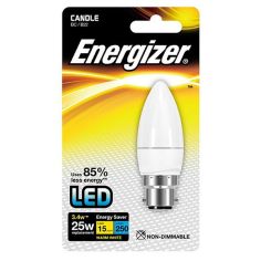 Energizer 3.4W LED Opal Candle Bayonet Cap B22 / BC Light Bulb