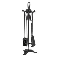Buckingham Loop Top Fireplace Companion Set - Black