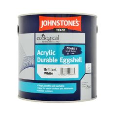 Johnstones Trade Acrylic Eggshell Paint - Brilliant White 2.5L (Mould Resistant)