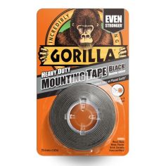 Gorilla® Heavy Duty Double Sided Mounting Tape - Black 1.5m x 25mm