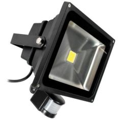 30W LED Black Floodlight 2180 Lumens) - With PIR