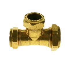 Brass 318 Tee Connector - 1" x 3/4" x 3/4"