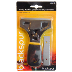 Blackspur Heavy Duty Safety Window Scraper with 5 Spare Blades