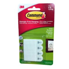 Command™ Picture Hanging Strips - 4 Pairs Small White - 4lb (1.8kg)