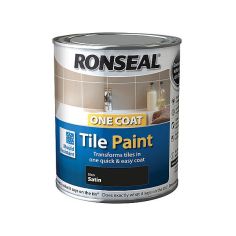 Ronseal One Coat Tile Paint - Black Satin 750ml