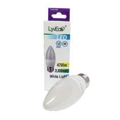 LyvEco 6w LED Candle White Light ES / E27 Lightbulb