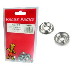 Value Packs Chromed Cup Washers - No.10 Pack of 15