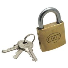 Tri Circle Brass Keyed Alike Padlock - 38mm