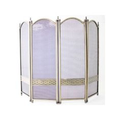 De Vielle Heritage Celtic Collection 4 Fold Fire Screen Antique Brass Finish