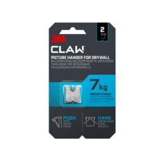 3M CLAW 3PH7-2UKN Drywall Picture Hanger 7kg - 2 Pack