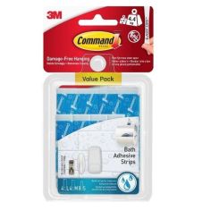 Command Bathroom Assorted Water Resistant Refill Strips - Pack of 16