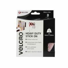 Velcro® Heavy Duty Stick On Velcro - White 50mm X 2.5m (Holds 7Kg)