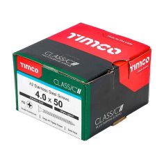 Timco 200pc 4.0 x 50 CSK Stainless Steel Screws
