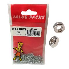 Value Packs Full / Hex Nuts - M4 - Pack Of 80