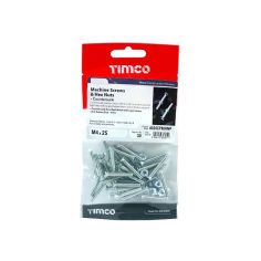 Timco 30pc M4x25 CSK Machine Screw & Hex Nut