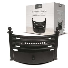 De Vielle Fireside Fire Front & Grate Set - Black 16"