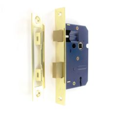 Securit Brass Plated 3 Lever Sash Lock - 63mm