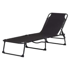 Black Fabric Sun Lounger / Sunbed