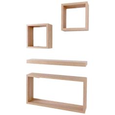 4 Piece Hudson Wooden Shelf Kit