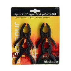 Blackspur 4 Piece 3 1/2in Nylon Spring Clamp Set