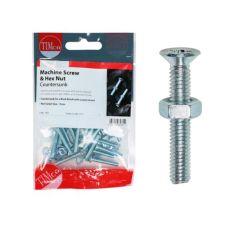 Timco M5 x 10 Zinc PZ CSK Machine Screw & Nut - Pack Of 40