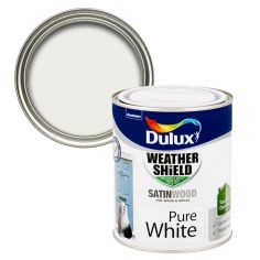 Dulux Weathershield Satinwood Pure White 750ml