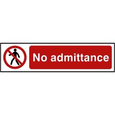 No admittance - PVC Sign (200 x 50mm)