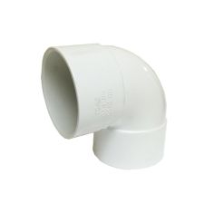 White Plastic 90° Elbow Waste Pipe Fitting - 50mm