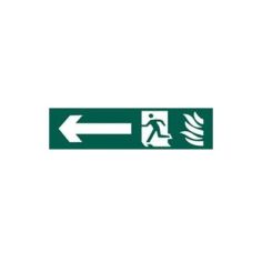 Green PVC Non-Scripted Fire Exit Sign - Direction Pointing Left - 200mmx50mm