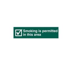 Smoking permitted in this area - PVC Sign (200mm x 50mm)
