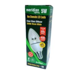 Meridian 5w LED Clear Candle E14/ SES Lightbulb