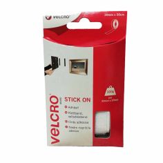 Velcro® Stick On Tape - White 20mm x 50cm (Holds 300g)