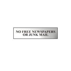 No free newspapers or junk mail - Chrome Effect (200 x 50mm)