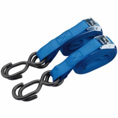 Draper 2pc 125kg Ratcheting Tie Down Straps - 5.0m X 25mm