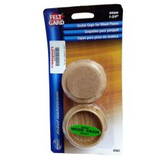 Felt Gard Castor Cups for Wood Floors - Light Wood Effect 44mm