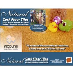 Natural Cork Floor Tiles - Ready Sealed and Extra Thickness