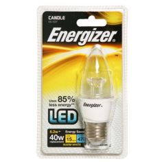 Energizer 6.2w LED Clear Candle ES / E27 Lightbulb