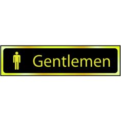 Centurion Black / Brass GENTLEMEN Sign - 200 X 50mm