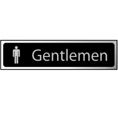 Centurion Black / Chrome GENTS Sign - 200 X 50mm