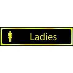 Ladies - Polished Gold Effect Sign (200mm x 50mm)