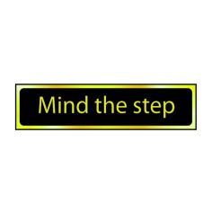 Mind the step - Polished Brass Effect Sign (200mm x 50mm)