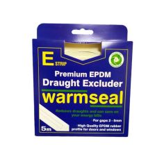 Warmseal Premium Draught Excluder - E Strip - White 5m