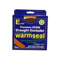 Warmseal Premium Draught Excluder - E Strip - Brown 5m