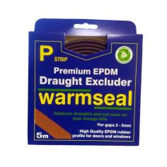 Warmseal Premium Draught Excluder - P Strip - Brown 5m