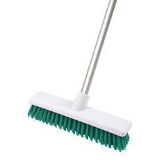Dosco 12in Stiff Green Hygiene Broom & Aluminium Handle