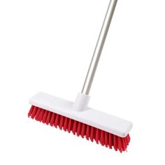 Dosco 12in Stiff Red Hygiene Broom & Aluminium Handle
